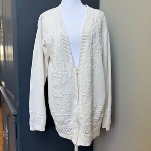 White Vintage 90s Knit Cardigan